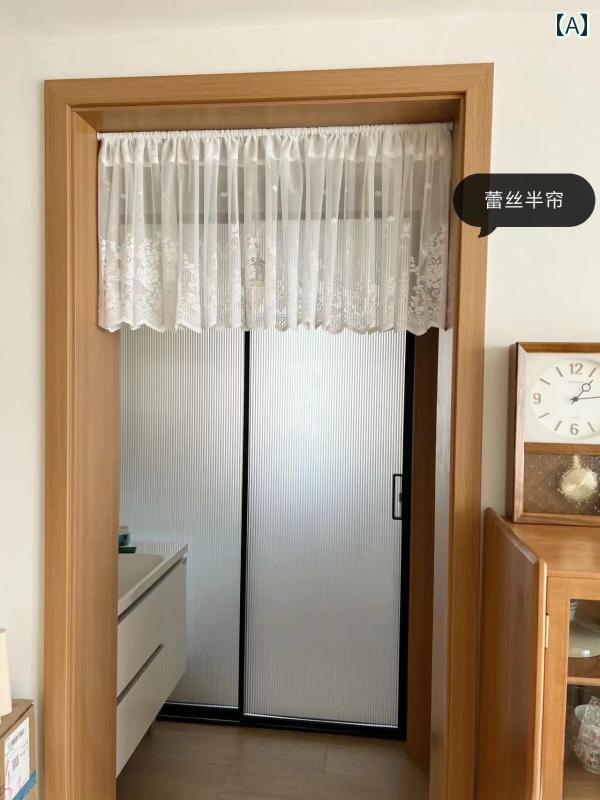 カフェ カーテン インテリア 白い 美しい カントリー レース ハーフ カーテン ショート キッチン ドア 出窓 本棚 カバー 醜い 穴なし ガーゼ