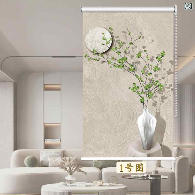 カフェ カーテン インテリア 北欧 クリーム わび さび スタイル ローラー ブラインド リビング ルーム ..