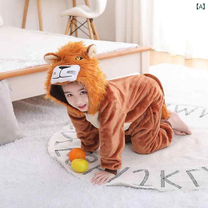 子供用 コスチューム 動物 秋冬 子供用 鶏のの 動物の ワンピース パジャマ ニホン ジカ ライオン トラの 子犬 ダルメシアンの パフォーマンス 衣装