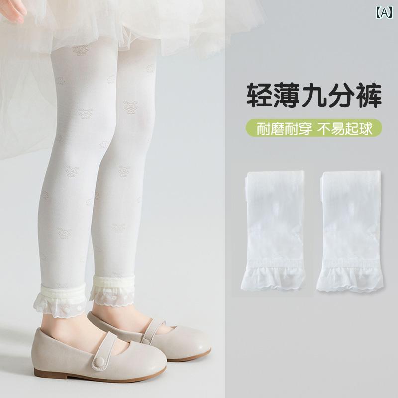 子供用 レギンス タイツ 女の子 夏の 軽い 通気性の ある 冷感の 日焼け防止 レギンス スカート 付き 子供用 プリンセス パン スト ダンス