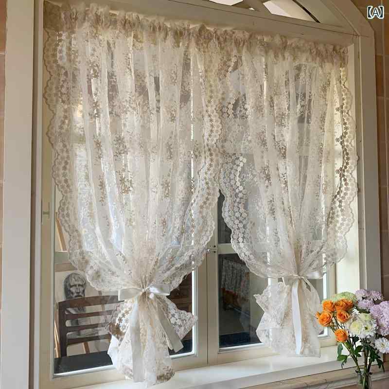 レース カーテン インテリア アメリカ フランスの 刺繍入り 窓用 スクリーン 韓国 ガーゼ カーテン 出..