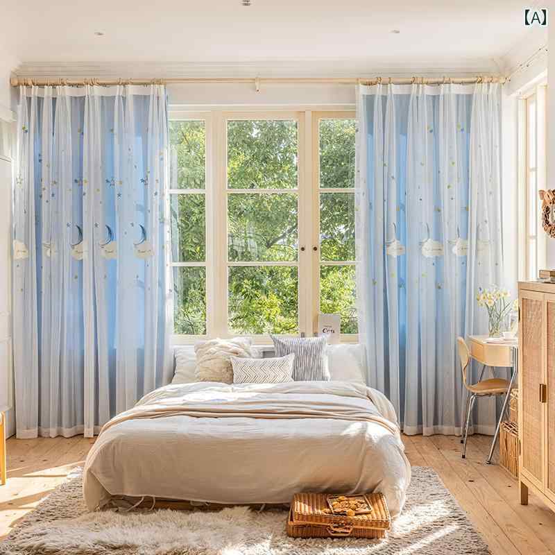 レース カーテン インテリア ダブル カーテン ドリーム ライト 高級 子供 部屋 ガーゼ カーテン年 寝室..