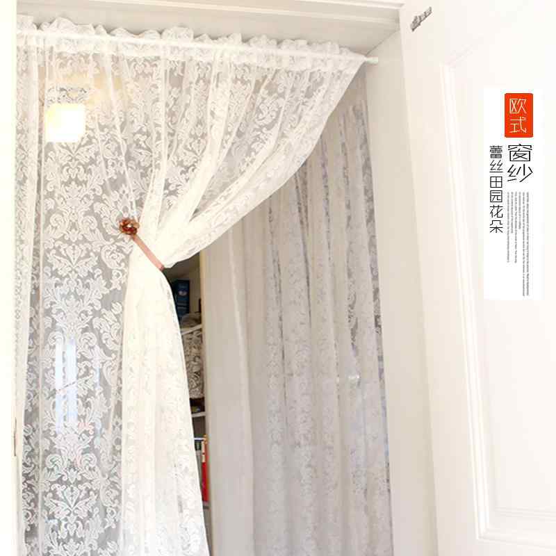 レース カーテン インテリア の 田園 風 レースの 白 仕上げ カーテン 窓用 スクリーン ガーゼ ベッド ..