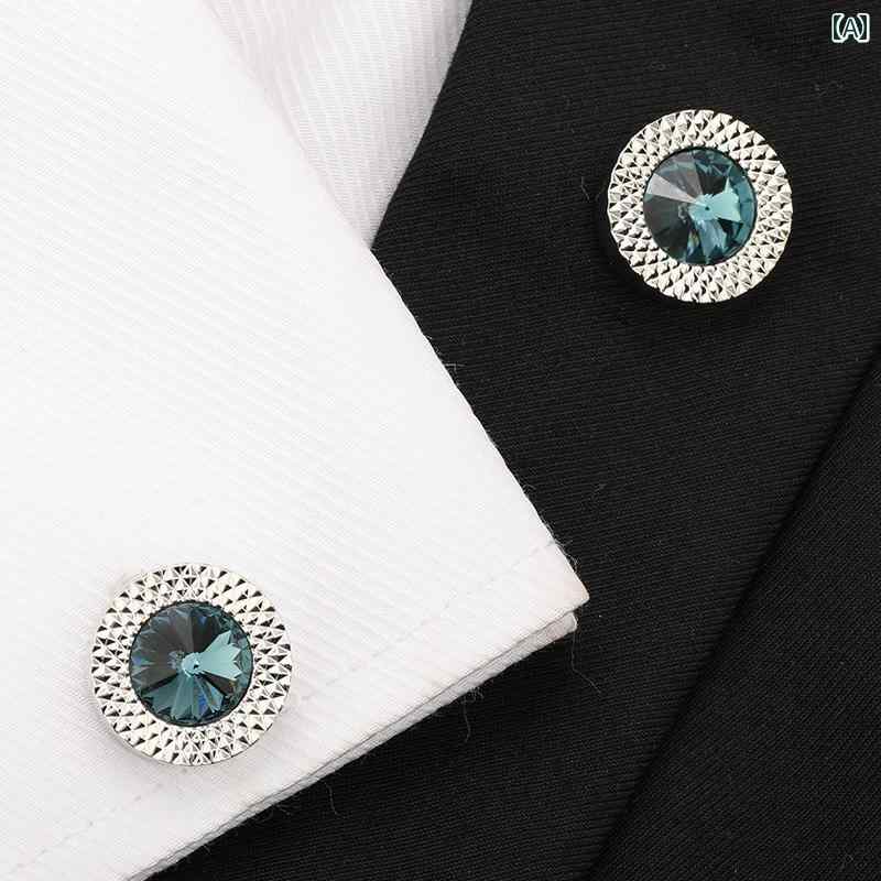 カフスボタン メンズ ワンポイント メンズ ビジネス 新郎 結婚式 花婿 付添 人 ファッション 精巧 ブロ..