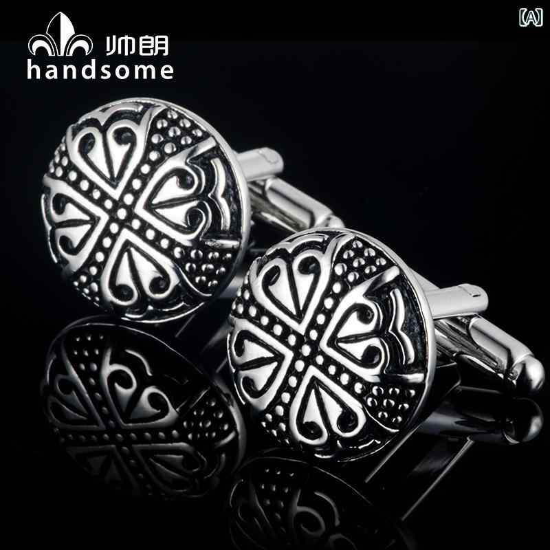 カフスボタン メンズ ワンポイント ビジネス エナメル カフス 精巧 パターン メンズ フレンチ カフ ネ..