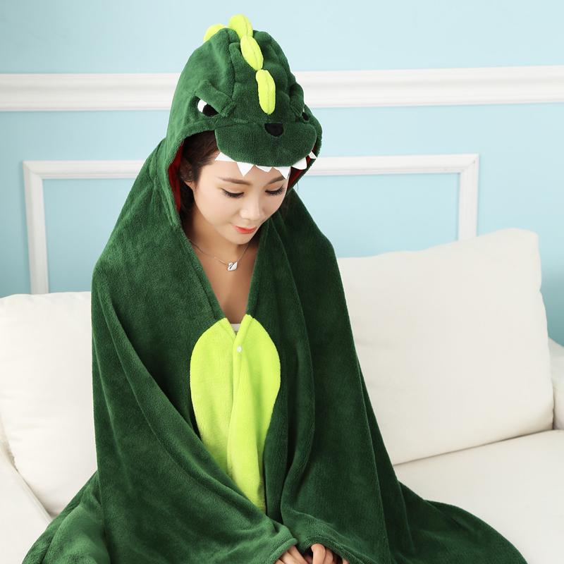 かわいい 着る毛布 恐竜 ワニ ハウス ショール ブランケット ケープ マント コスプレ 衣装 子供 学生 ..