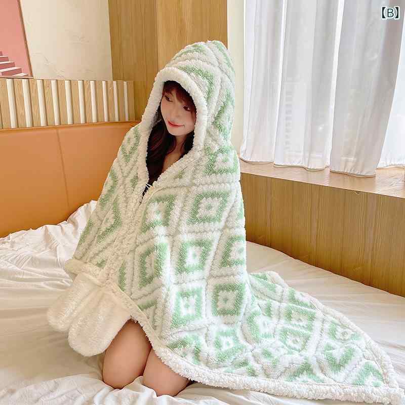 かわいい 着る毛布 ブランケット ウィンター ショール 昼寝 マント ウェアラブル ...