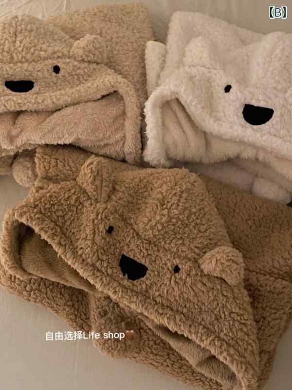 かわいい 着る毛布 の クマの マント かわいい 秋冬 厚く 暖かい ブランケットショ...