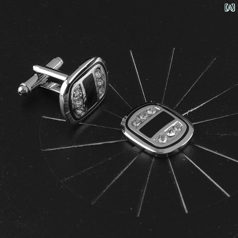 カフスボタン メンズ ワンポイント 精巧 フレンチ カフス シャツ 袖の 爪 シンプル メンズ カフスボタ..