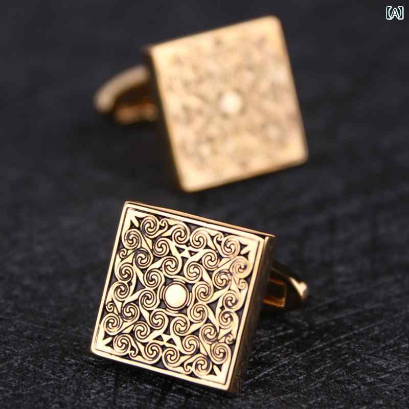 カフスボタン メンズ ワンポイント 李 尚 中国 金吉祥 文様 メンズ カフス シャツ カフ ネイル フレン..