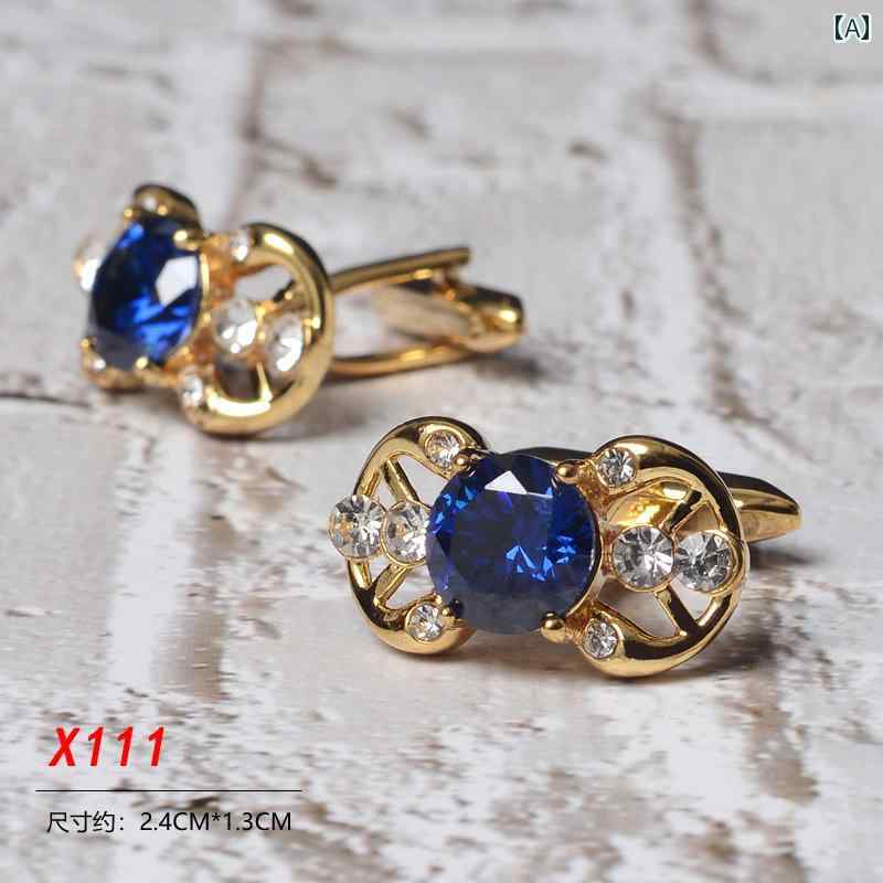 カフスボタン メンズ ワンポイント サファイア レッド ラインストーン フレンチ シャツ カフスボタン カフス ネイルビジネス メンズ ネイル メンズと レディ...