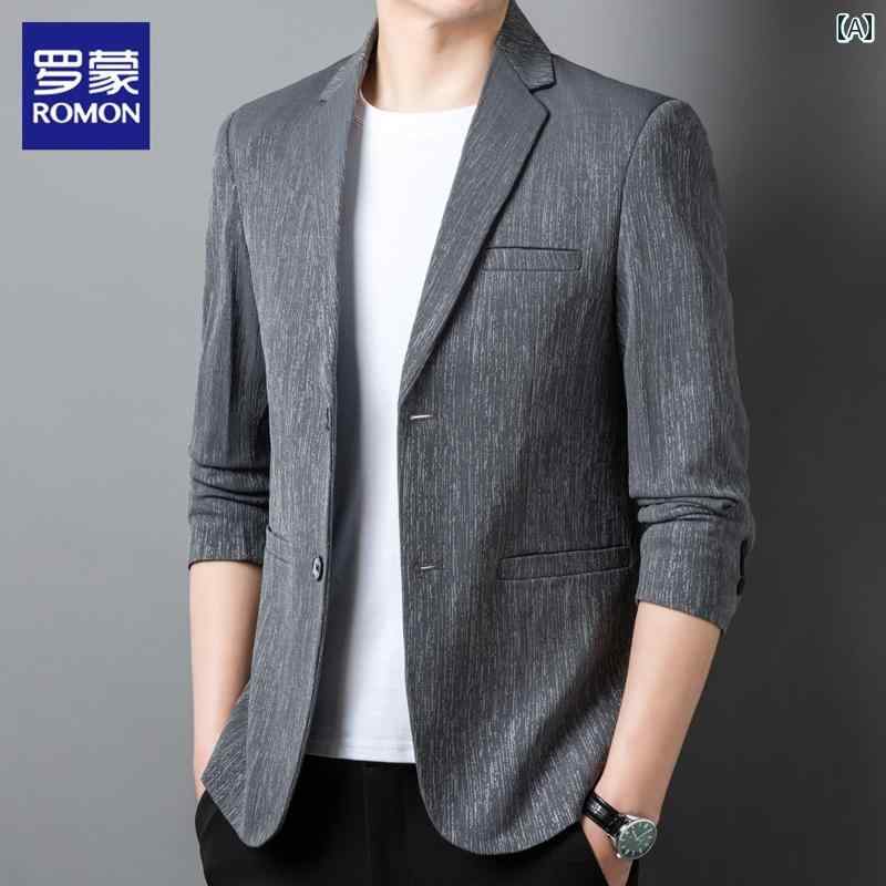スーツ ジャケット ビジネス ロモン スーツ ジャケット メンズ 2025 春 ハイエンド シングルブレスト 服 フォーマル ビジネス カジュアル