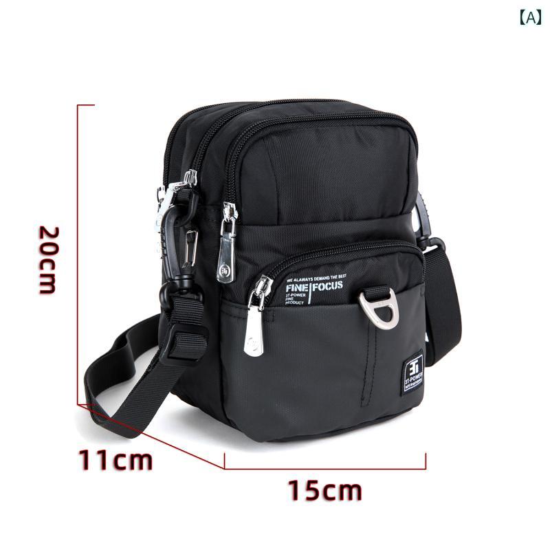 メンズ アクセサリー バッグ 収納便利 3 T 小型 バッグ大 画面 複数 スマートフォン クロス ボディショルダーバッグ ウエスト バッグ オックスフォード ナイロン 布 防水 男女兼用 レジャー