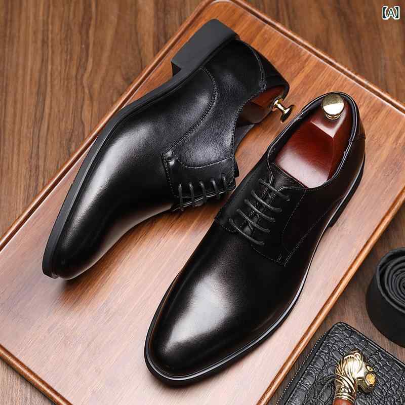 革靴 ビジネスシューズ 男性用 第一層 カーフスキン メンズ ビジネス フォーマル 革靴 英国製 大きいサ..