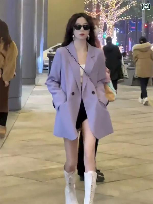 スーツ ジャケット スタイル レディース 女性用 スーツ ジャケット ハイエンド 2025 春 レディースカジュアル 韓国 ゆったり シルエット トップス(4.0)