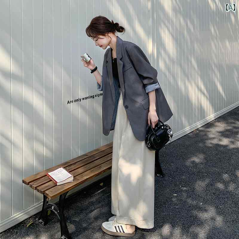 Other Jackets Jumpers - スーツ ジャケット スタイル レディース 女性用 グレー 韓国 スーツ ジャケット ハイエンド 2025 春 カジュアル 万能 ワン ボタン スモール