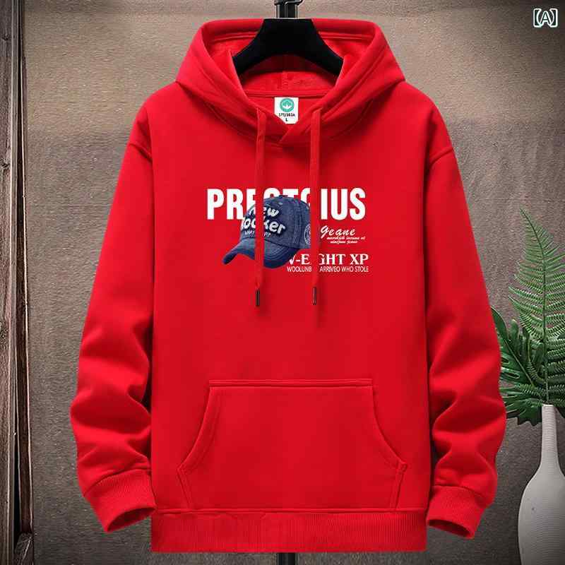 大きめ ゆったり パーカー メンズ 春の 綿 フード付き スウェットシャツ 男の子 ティーンエイジャー 学生 秋冬 ベルベットの プルオーバーパーカー ゆったり ジャケット トップス(4.0)