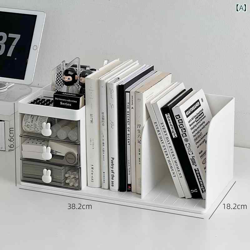 文具 収納 スタンド ブック スタンド デスク トップ 固定 収納 ボックス アクリル製 本棚 学生用 文房..