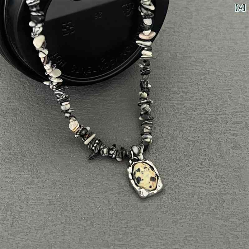 メンズ ネックレス チェーン 男性用 ビーチ 砕石 ネックレス 不規則 高級の アクセサリー レディースと アメリカ シンプル