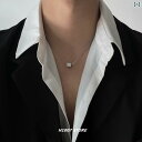 メンズ ネックレス チェーン 王 一博の 同じ 小さい 正方形の メンズ ネックレス レディースな 高級 ヒップ ホップ チタン 鋼 鎖骨 チェーン
