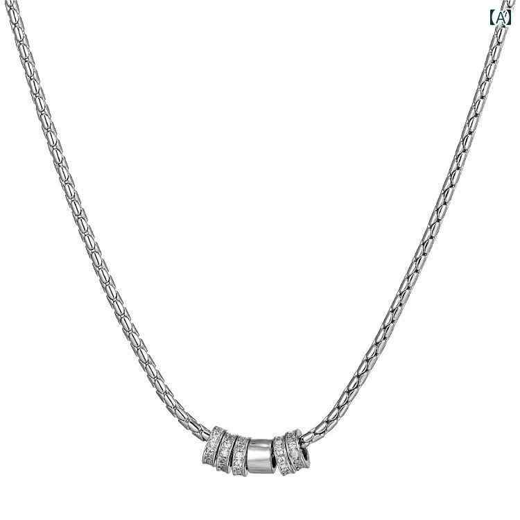 メンズ ネックレス チェーン メンズ レディースの チタン 鋼の ネックレスは 色あせ する こと なく シャワーで 着用 でき クールな スタイル ヒップ ホ...