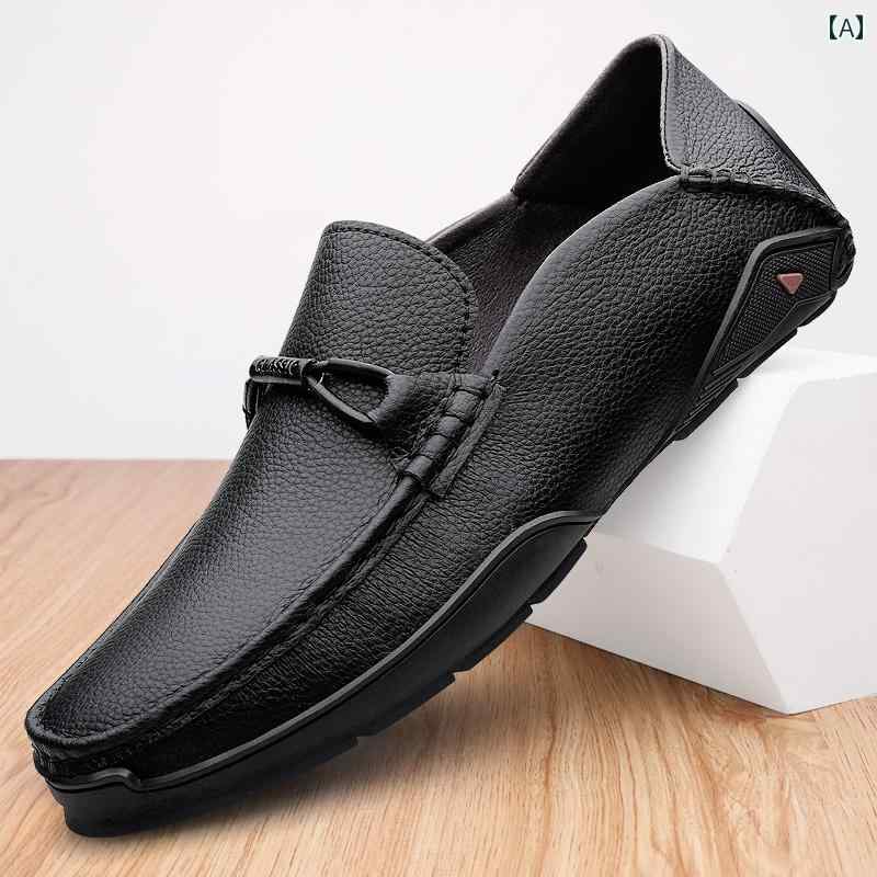 ドライビング シューズ 万能 メンズ メンズ第一層 牛革 ローファー スリッポン カジュアル レザーシューズ 革 ソフト ソール ホワイト ブリ ティッシュ スタイル ドライビング