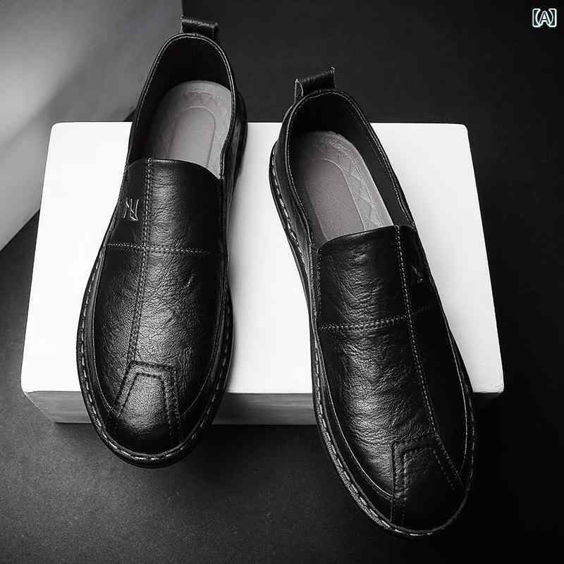ドライビング シューズ 万能 メンズ メンズカジュアル ドライビングシューズ ソフト ソール レザーシューズ 英国 スタイル な スリッポン シューズ 夏 通気性