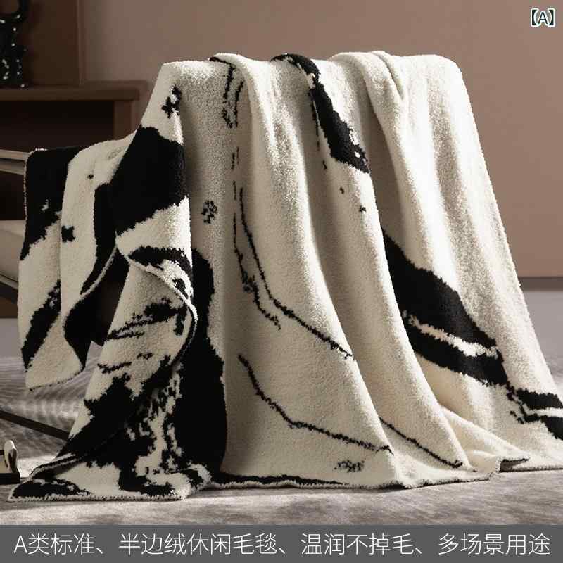 ブランケット おしゃれな スタイル 高級 A級 ハーフ エッジ ベルベット ブランケット ソファー カバー オフィス用お 昼寝用 レジャー ショール 航空 ウールブランケット