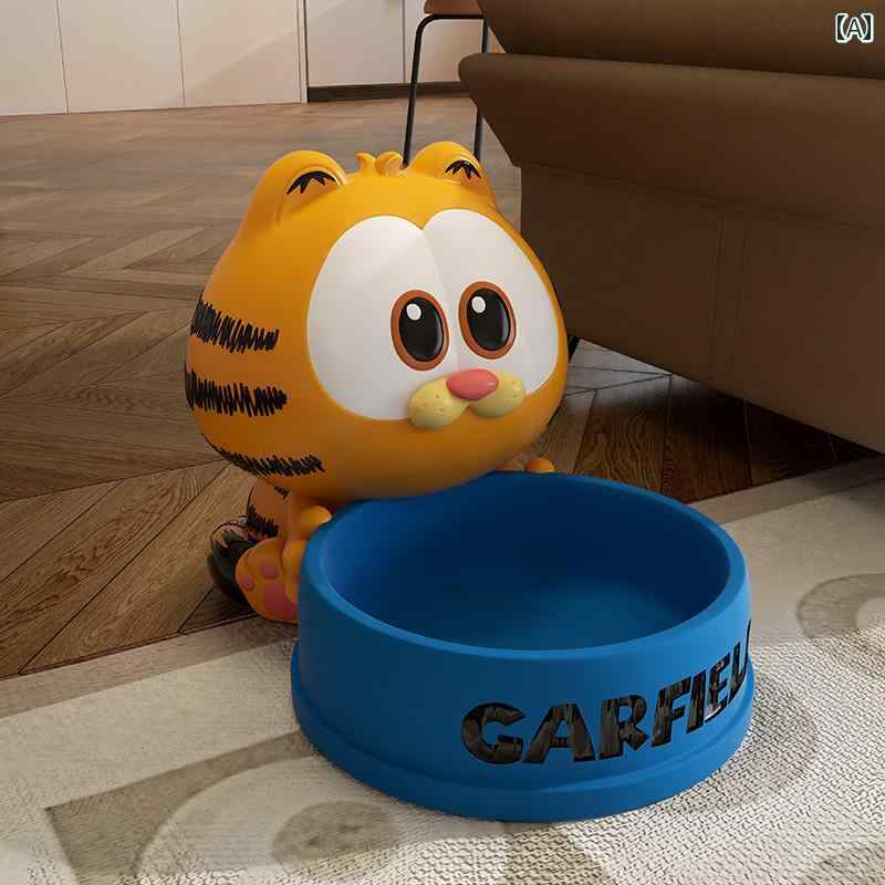 ペット用 ボウル 食器 ガーフィールド 猫用 ボウル リビング ルーム 犬用 ユニバーサル フード ひっくり返らない 子猫用 ステンレス スチール製 装飾品