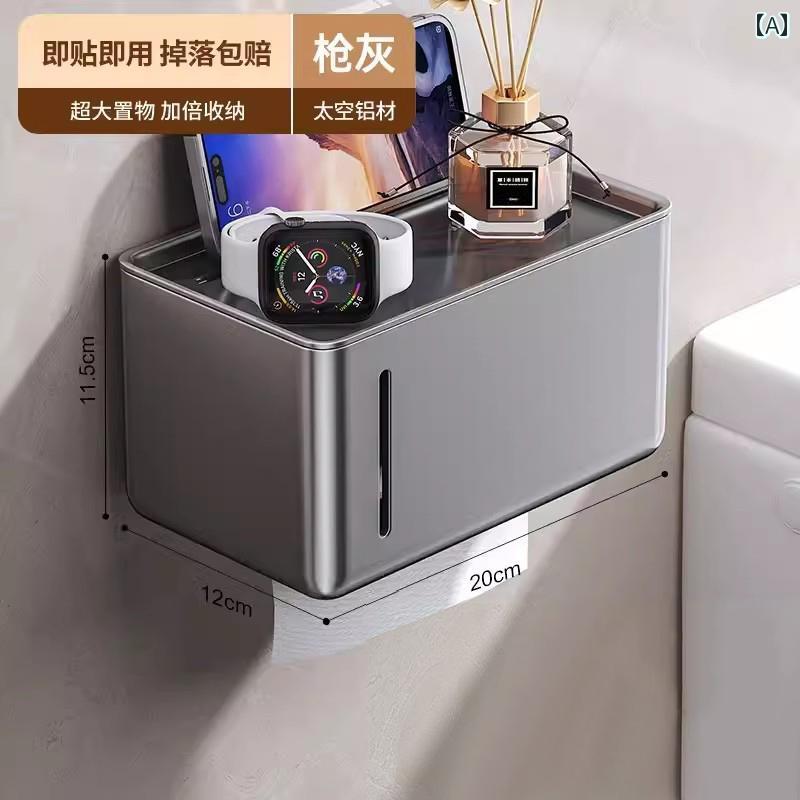 トイレットペーパー ホルダー 収納 パンチ フリー バス ルーム トイレットペーパーホルダー 防水 壁掛..