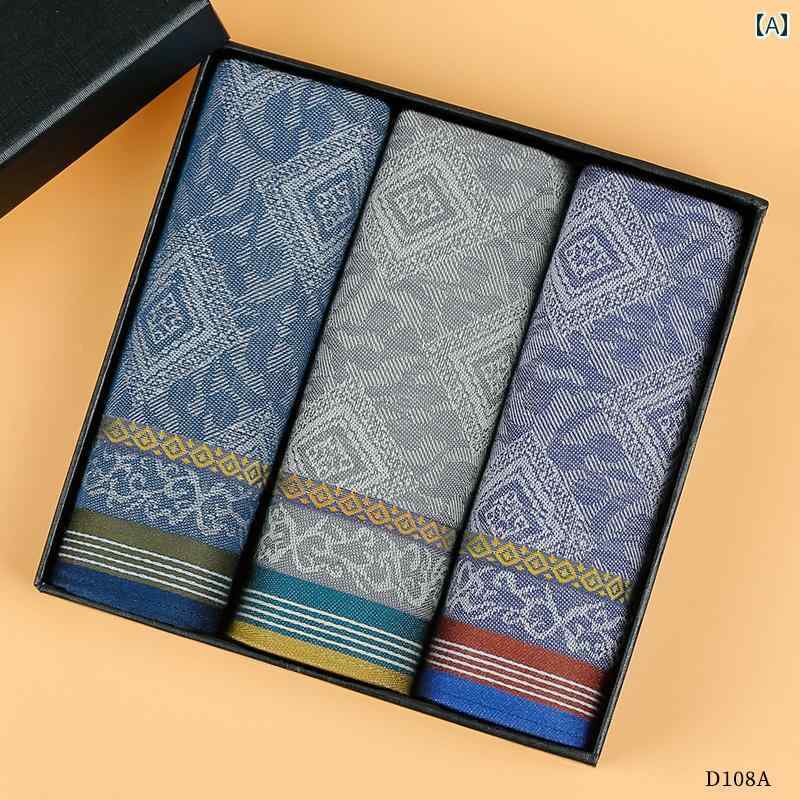メンズ ハンカチ 良質 ハンカチ 小さい 正方形の スカーフ メンズ 機内 持ち込み用 綿 高級 昔ながらの コットン 吸汗性 汗 拭き 高齢者 ギフト ボックス