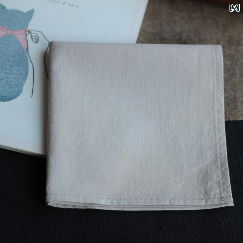 メンズ ハンカチ 良質 綿糸 単層 二 層 男女兼用 旅行用 吸汗 刺繍 汗 拭き 小さめ 四角 タオル