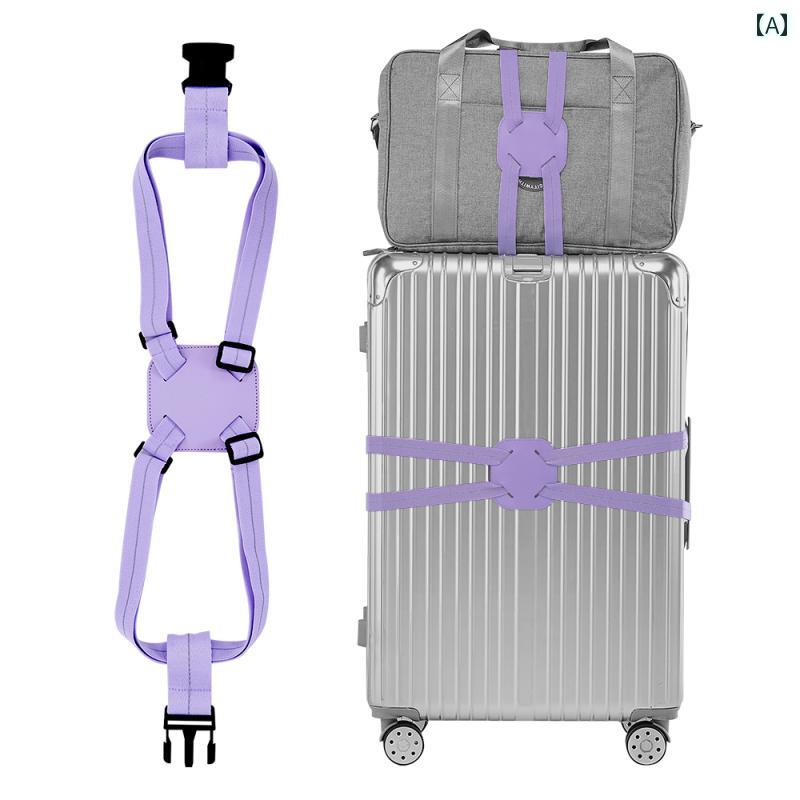 バッグ用 ストラップ ホルダー 伸縮性の ある 荷物用 タイ ベルト レザースーツ ケース用 トロリー ス..
