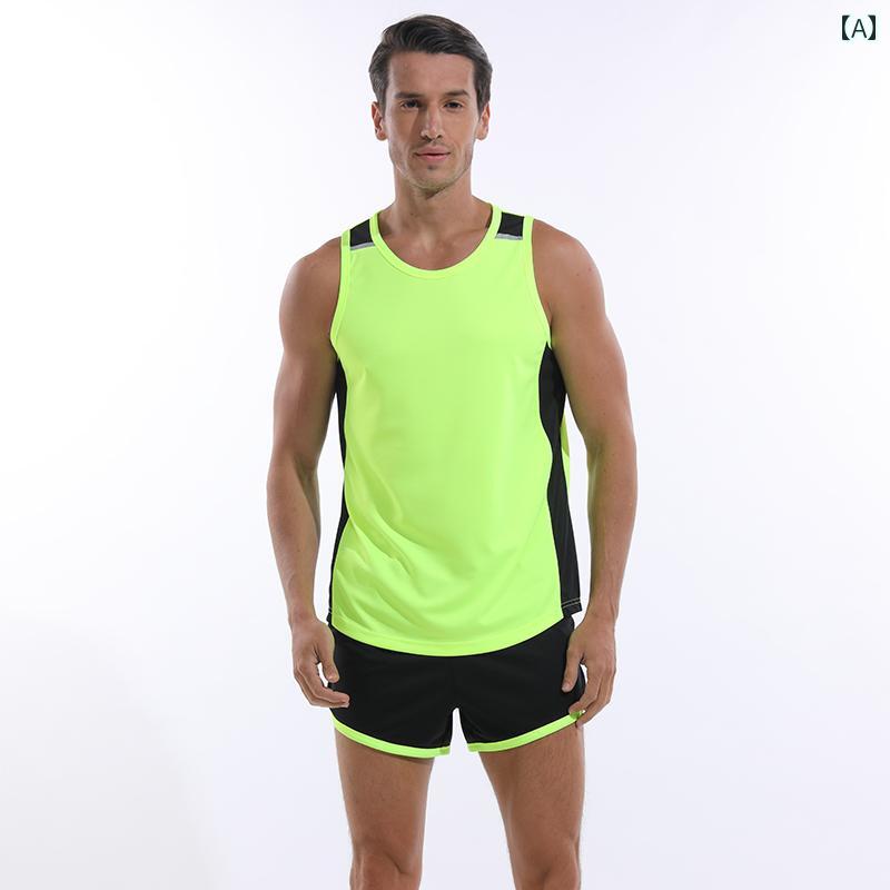 ランニング ウェア スポーティー 中 建 スポーツ ベスト メンズ ランニング 陸上 競技 スーツ マラソン 速乾 身体 検査 学生 トレーニング