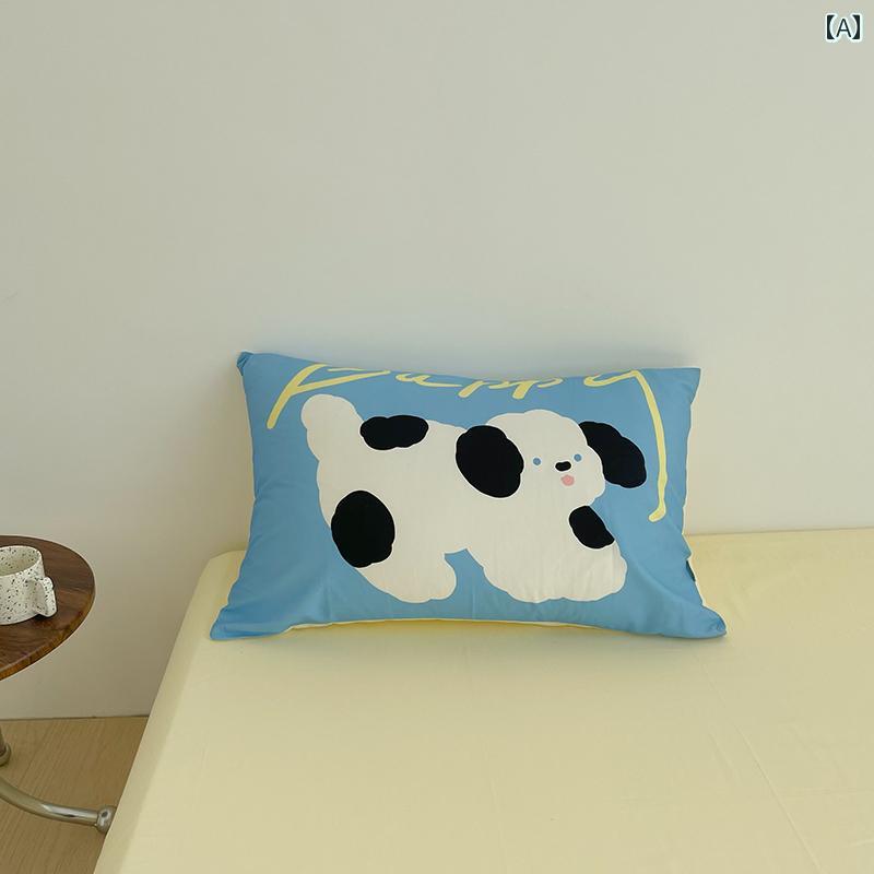 枕 カバー おしゃれ インテリア 子犬の イラストレーターの 名前での 綿の 枕 カバー かわいい 白黒 牛..