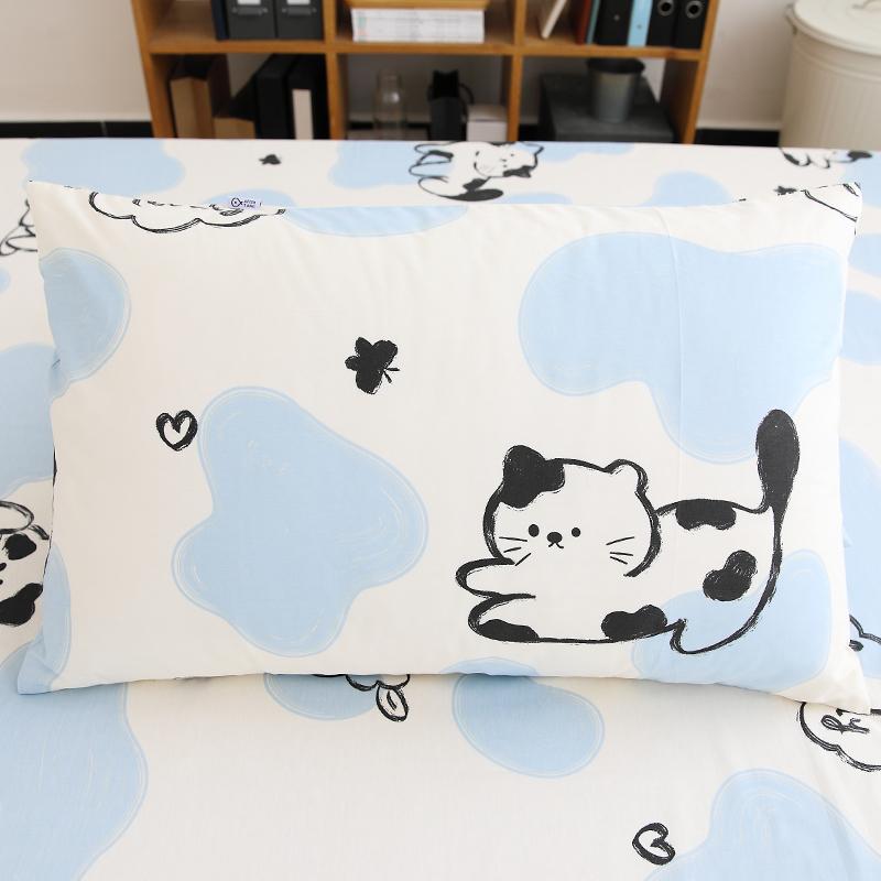 枕 カバー おしゃれ インテリア かわいい 猫の 綿の 枕 カバー 1 組 48 x 74 シングル 綿 厚手 大きい
