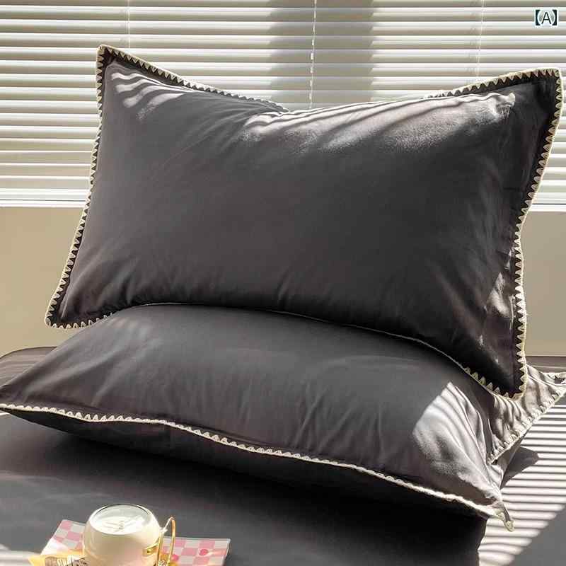 枕 カバー おしゃれ インテリア シェル エッジ 綿 枕 カバー ウォッシュド コットン 1 組 48 cm× 74 cm..