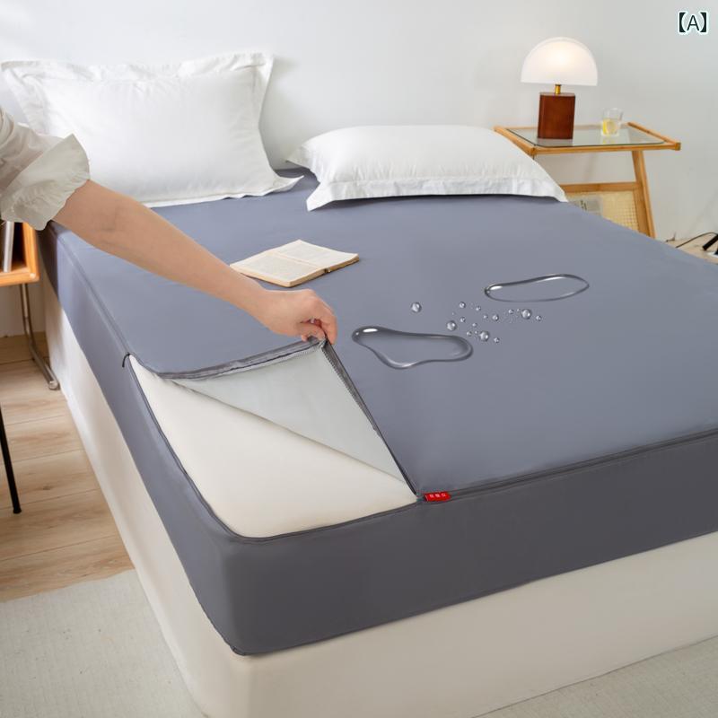 マットレス カバー インテリア 防水 6 面 フル カバー フィットシーツ シングル ピース おむつ 防止 マ..