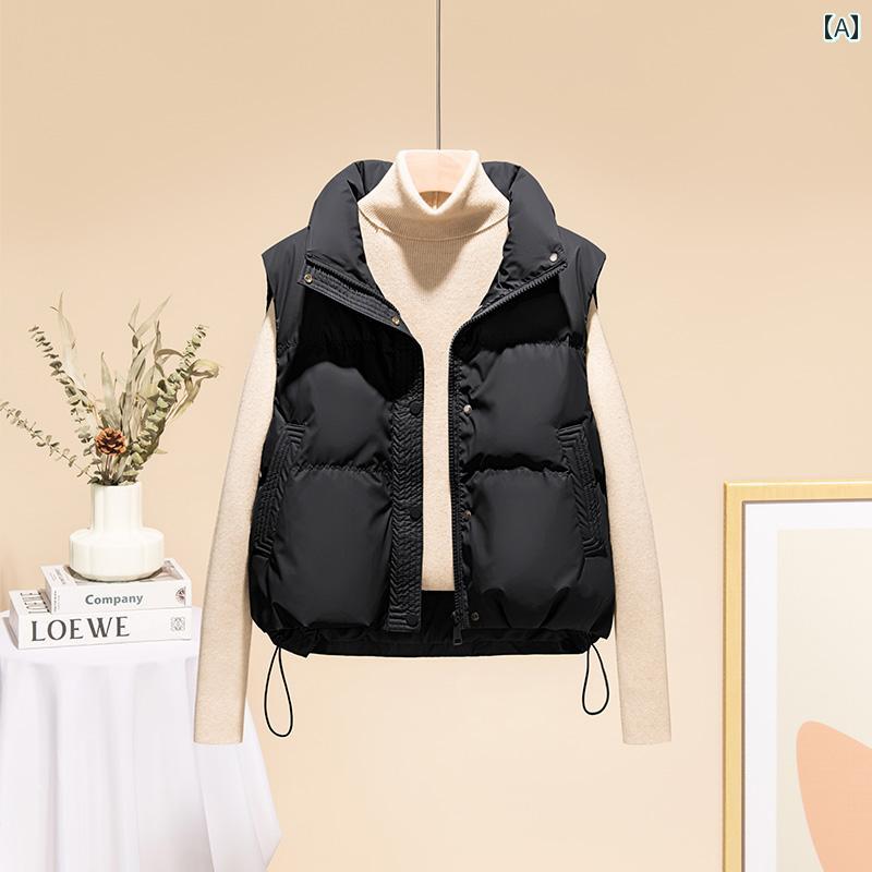 レディース ダウン ベスト シンプル ダウン コットン ベスト レディース 2025 新型 アウターウェア スタイリッシュ エイジレス プチ ショート 厚手 ジャケット