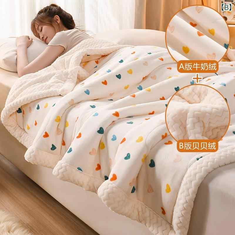 LAONsChoiceのおしゃれな ブランケット 毛布 子供用 ブランケット 厚手 冬用 フランネル ミルク シングル ソファー カバー オフィス用お 昼寝用 小さい キルト｜アングル2