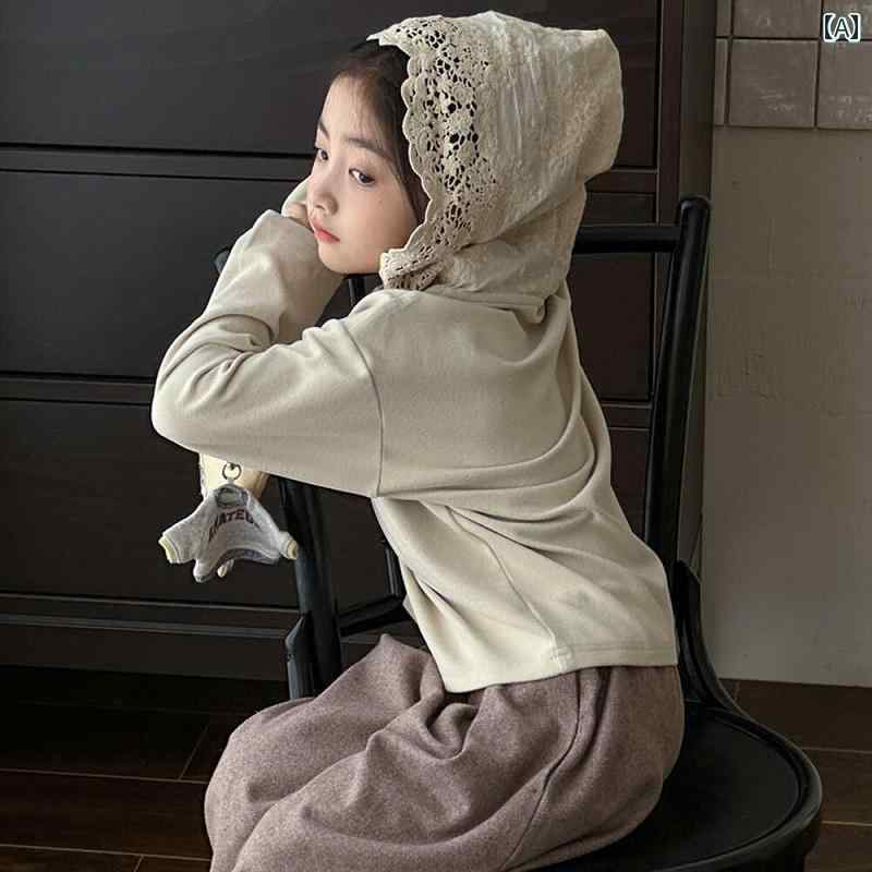 キッズ服 カジュアル パーカー 子供服 女の子 秋服 フード付き スウェットシャツ 2024 秋な 韓国 子供..