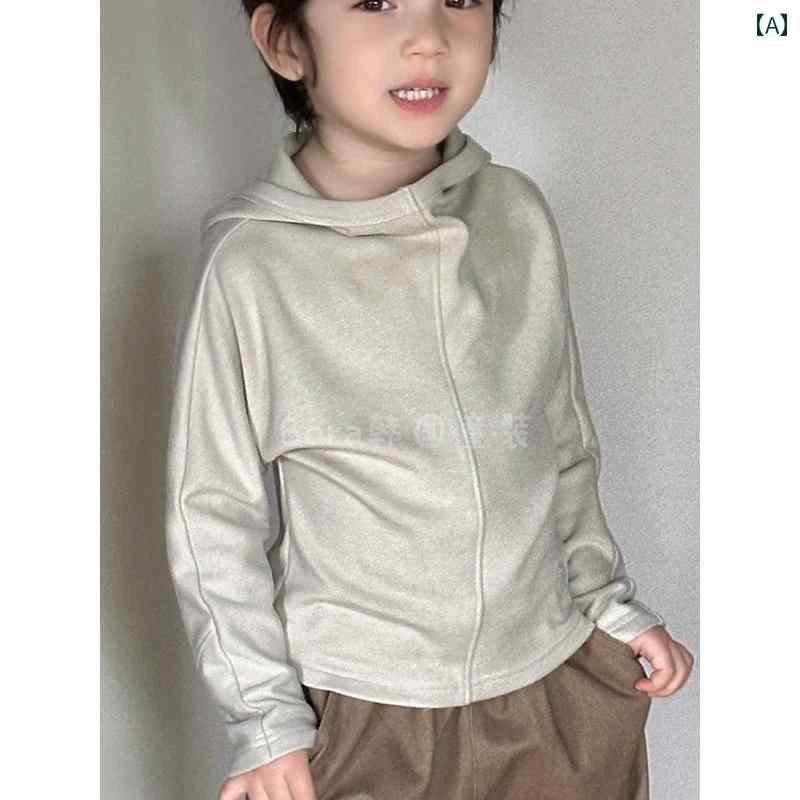 キッズ服 カジュアル パーカー 男の子 スウェットシャツ 子供用 レイヤリング シャツ フードと 厚手 24..