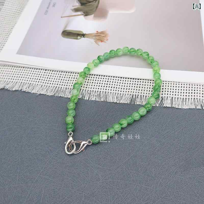 ストラップ ホルダー アクセサリー ツートンカラーの イミテーション ジェイドグリーンの 透明な 手編みの パール チェーン バッグ ストラップ 小さい 蜂の クロス ボディ ショルダーストラップ ボディバッグ