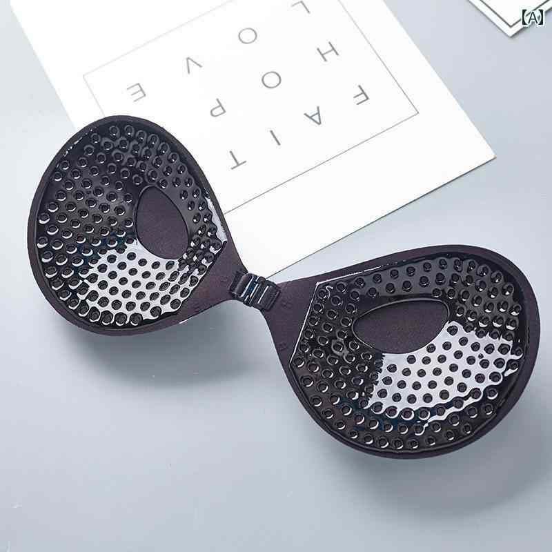 シリコン ブラ フィット感 女性用 プッシュアップ シリコン インビジブル ブラ ウェディングドレス ストラップ 小さい 胸の ストラップレス 下着 ニップル ステッカー 付き