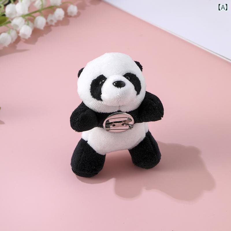 ブローチ ワンポイント コサージュ チャイナ風 かわいい パンダ ブローチ メンズ ぬいぐるみ スクール バッグ トレーナー カップル アクセサリー レディース...