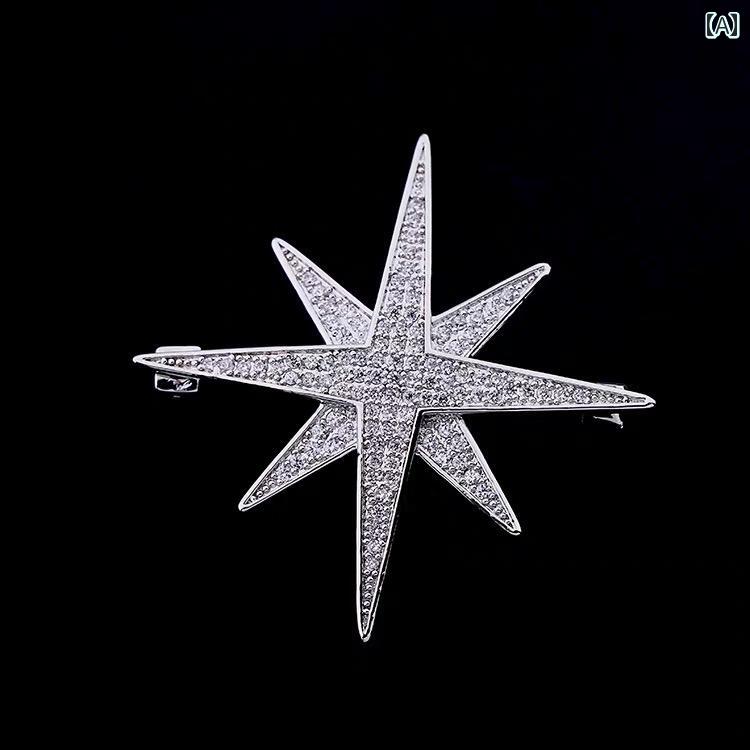 ブローチ ワンポイント コサージュ な ハイエンドの 大きい クロス スター ブローチ メンズ レディースの スーツ ウインドブレーカー コサージュ コート ピ...