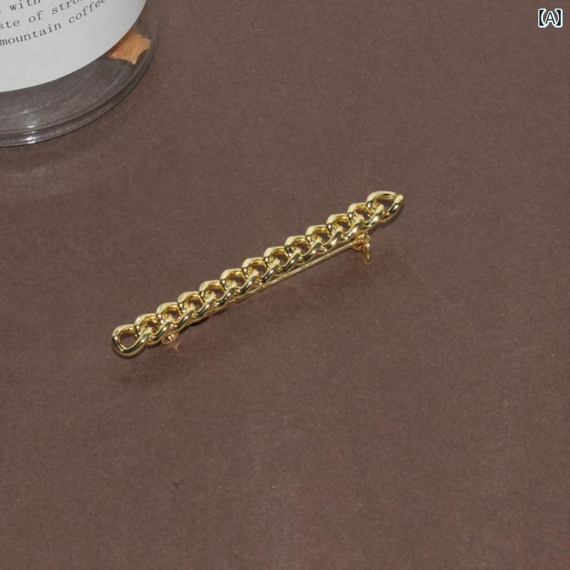 ブローチ ワンポイント コサージュ と アメリカ シンプル チェーン コート ブローチ メンズ レディースの アクセサリー イン ファッション 個性 セーター ...