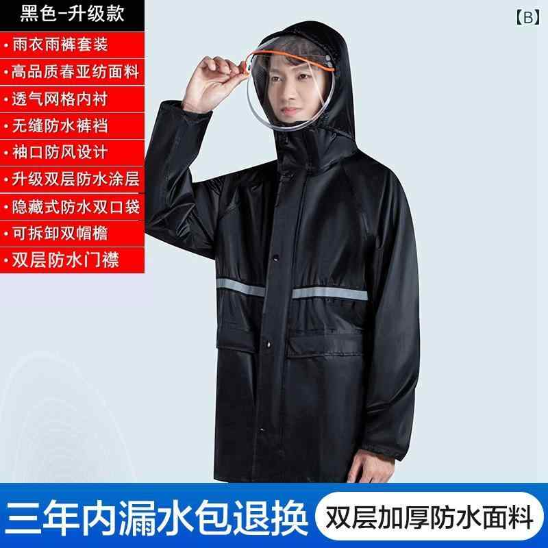 かっぱ レインコート 防水 レインコートと レインパンツ スーツ 全身 防 雨 電気 自動車 男女兼用 テイクアウト 一人 乗り スプリット ライディング 防水 レインコート