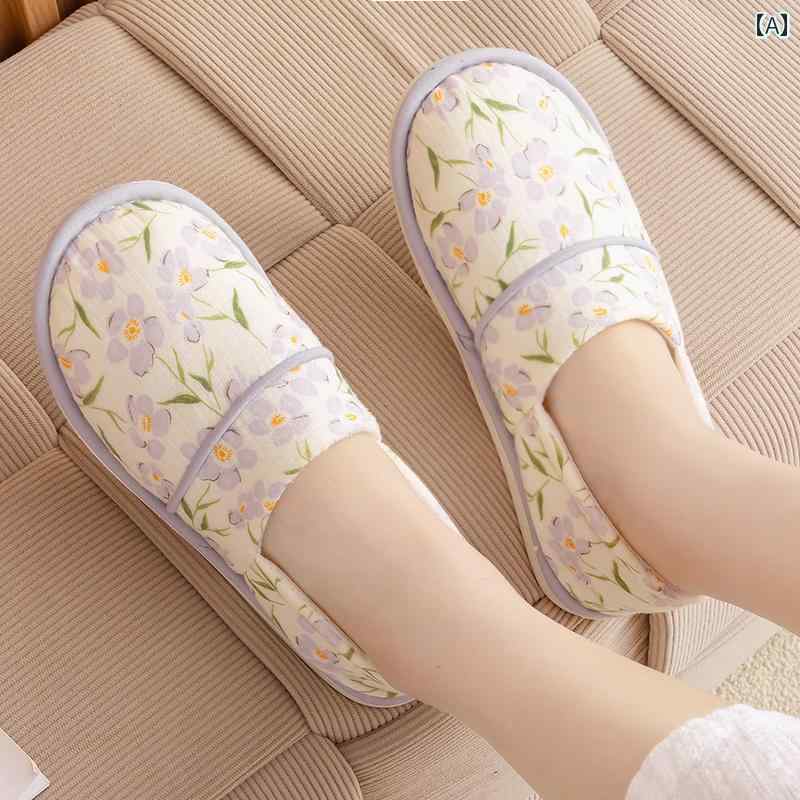 産後用 スリッパ オールシーズン 産後 靴 春秋 ヒール 3月 4日 妊婦 夏 薄手 綿 ソフト ソール ホーム ..