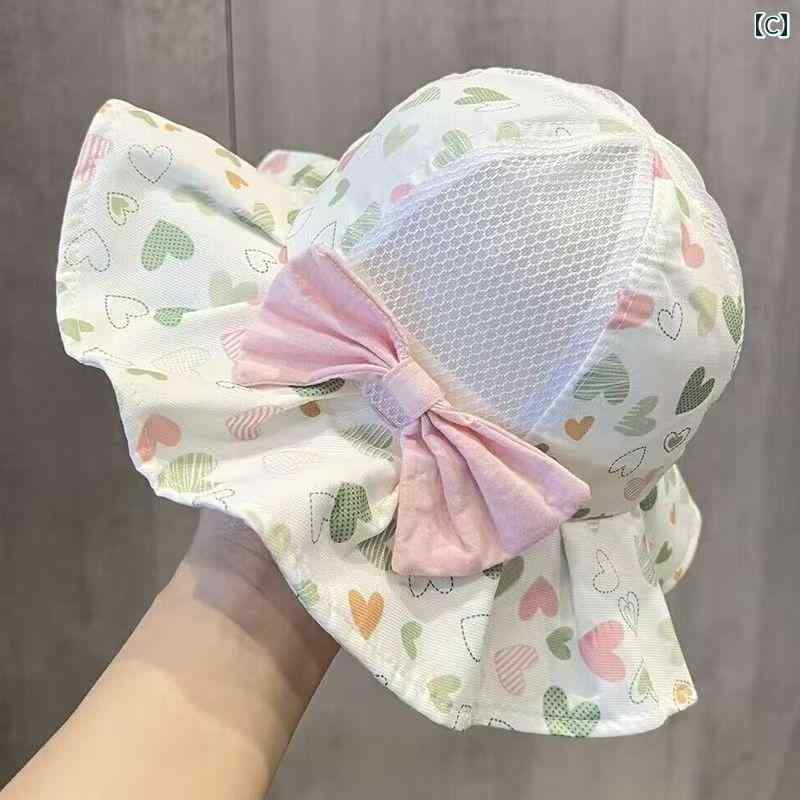 LAONsChoiceのキッズ ベビー サンハット かわいい 女の子用 サンハット 2025年 新型 夏用 薄型 日焼け防止 紫外線 対策 2 ～ 6歳 プリンセス 大きめ つば｜アングル3